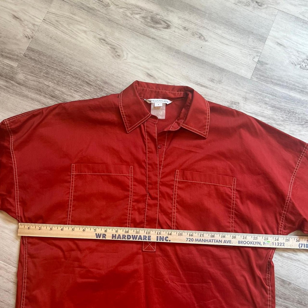 Vintage Diane Von Furstenberg red shirt dress - Picture 5 of 6